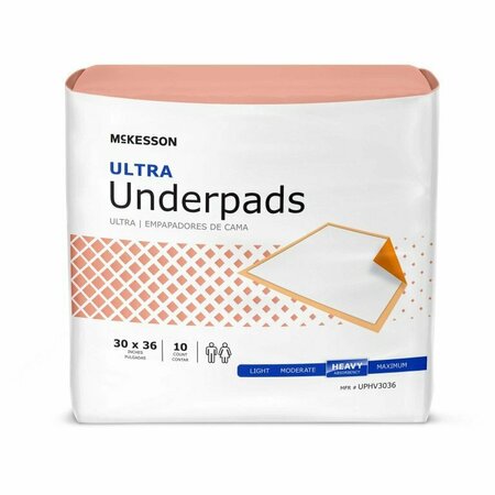 MCKESSON ULTRA Heavy Absorbency Underpad, 30 x 36 Inch, 10PK UPHV3036